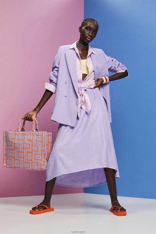 Esprit žene sako s dvorednim kopčanjem lavanda Kaputi A48RT256