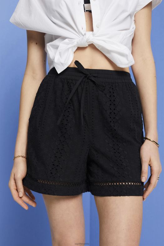 Esprit žene izvezene kratke hlače, lenzing ecovero crno kratke hlače A48RT210