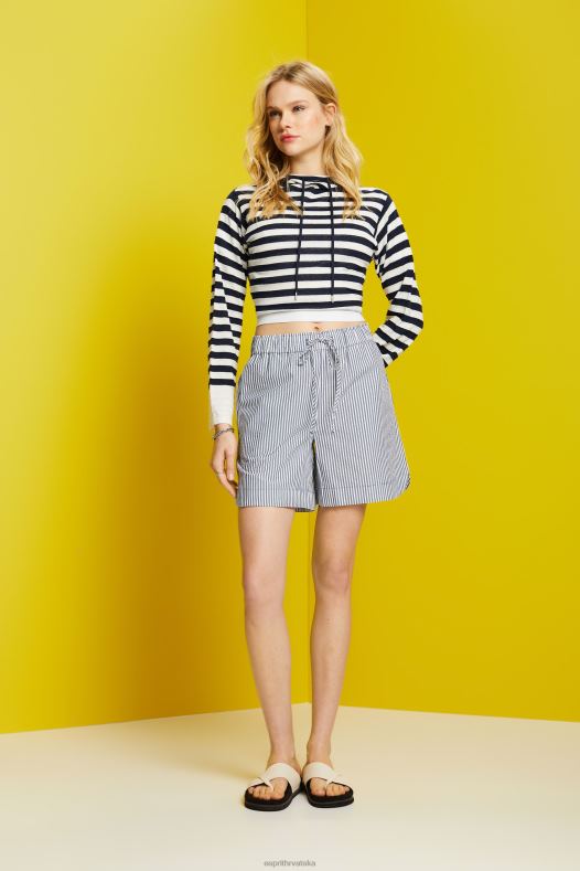 Esprit žene seersucker kratke hlače na pruge, 100% pamuk mornarica kratke hlače A48RT96