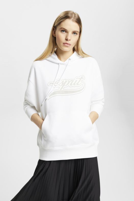 Esprit žene hoodie s printom logotipa bijela majice i majice s kapuljačom A48RT168
