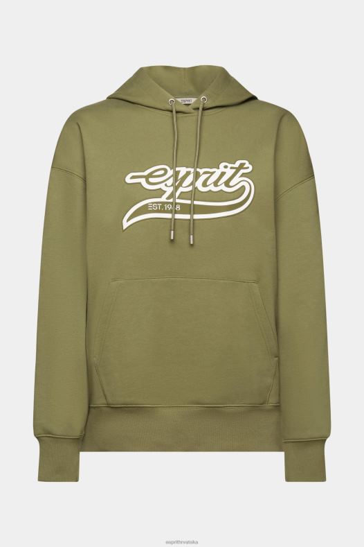 Esprit žene hoodie s printom logotipa maslina majice i majice s kapuljačom A48RT170