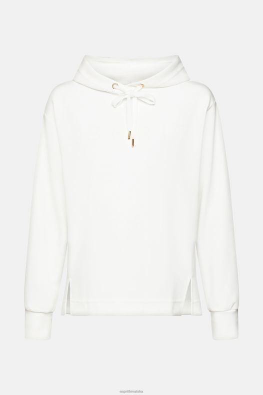 Esprit žene hoodie s printom logotipa prljavo bijelo majice i majice s kapuljačom A48RT558
