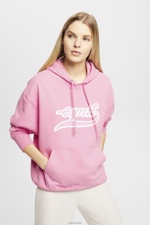 Esprit žene hoodie s printom logotipa ružičasta majice i majice s kapuljačom A48RT172