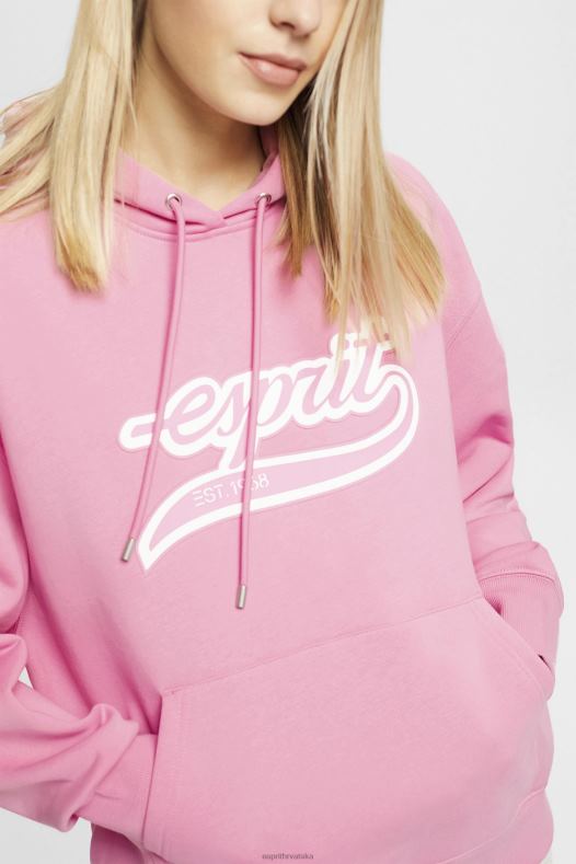 Esprit žene hoodie s printom logotipa ružičasta majice i majice s kapuljačom A48RT172