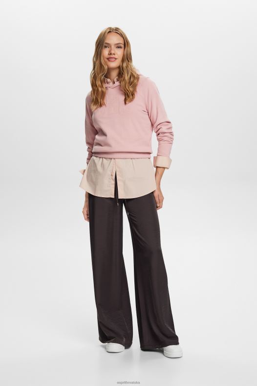 Esprit žene majica s izvezenim logom, organski pamuk stara ružičasta majice i majice s kapuljačom A48RT9