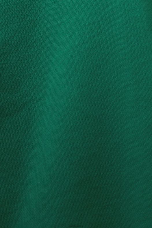 Esprit žene majica s izvezenim logom, organski pamuk tamnozelene majice i majice s kapuljačom A48RT8