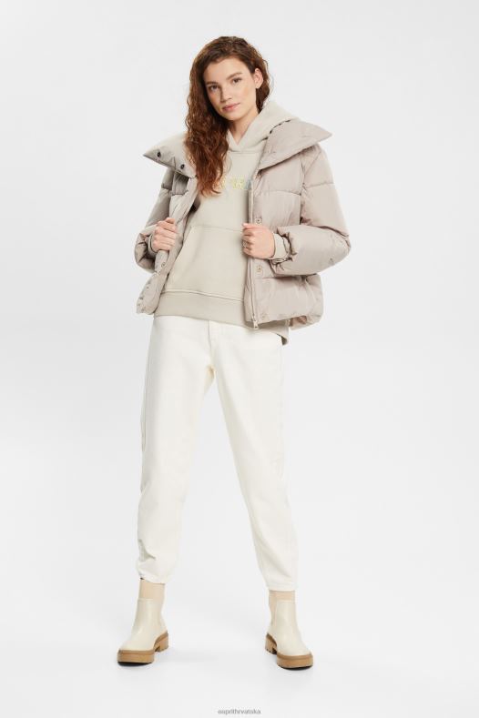 Esprit žene majica s kapuljačom s klokanom džepom svijetlo taupe majice i majice s kapuljačom A48RT350