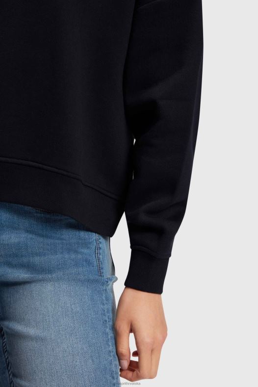 Esprit žene majica s printom logotipa crno majice i majice s kapuljačom A48RT463