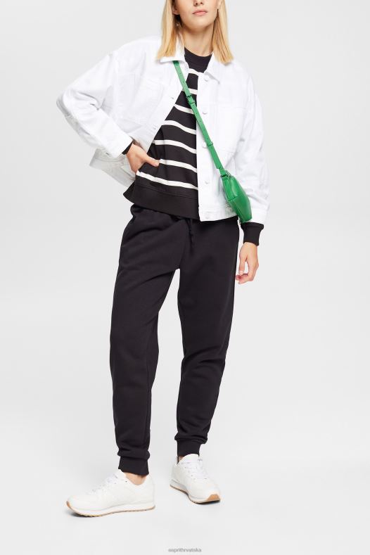 Esprit žene prugasta majica crno majice i majice s kapuljačom A48RT521