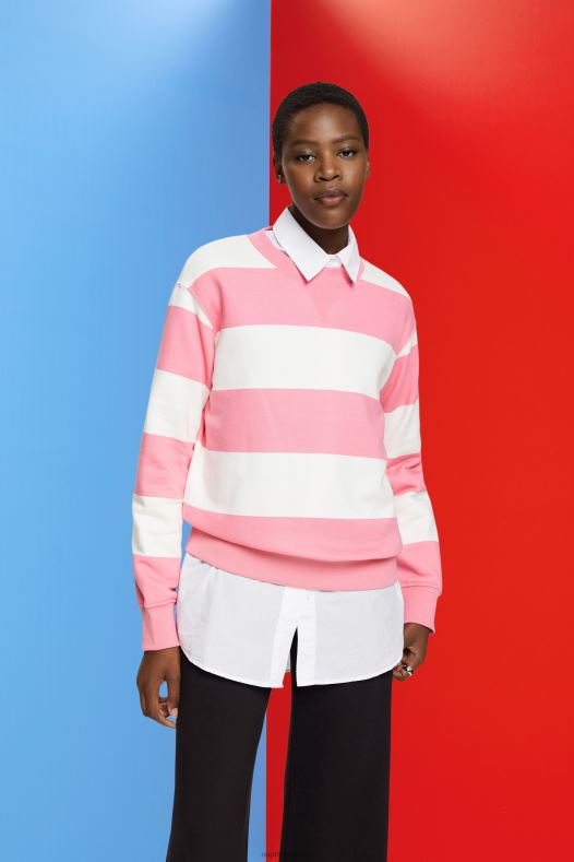 Esprit žene prugasta majica ružičasta majice i majice s kapuljačom A48RT402