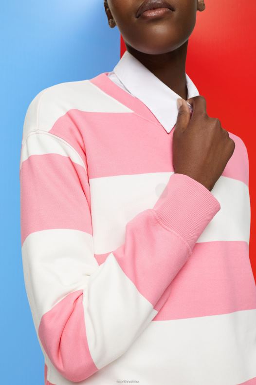 Esprit žene prugasta majica ružičasta majice i majice s kapuljačom A48RT402