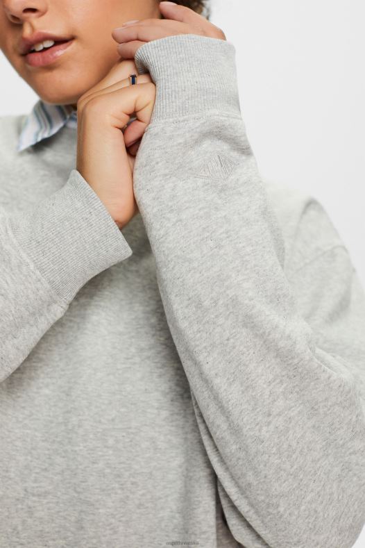 Esprit žene pulover od mješavine pamuka Svijetlo siva majice i majice s kapuljačom A48RT28