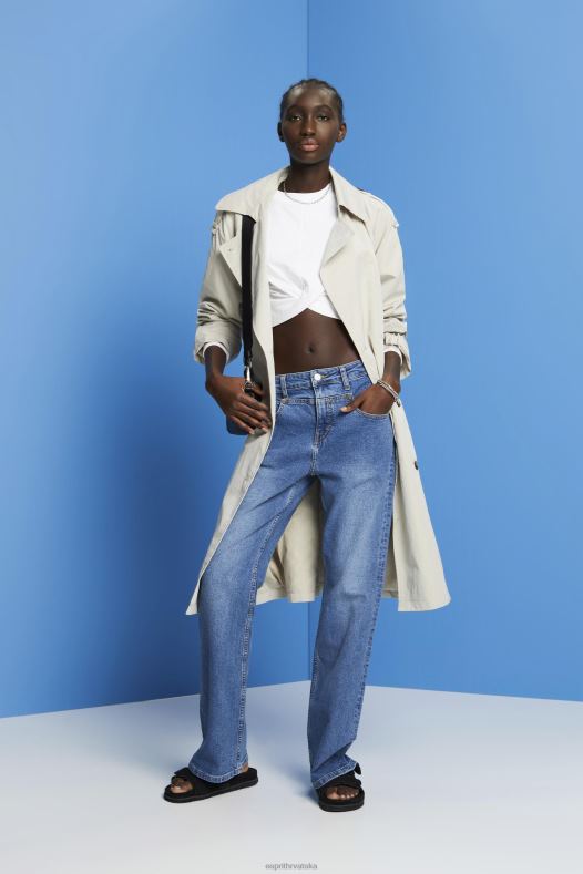 Esprit žene skraćena majica s detaljima čvorova bijela majice i majice s kapuljačom A48RT217