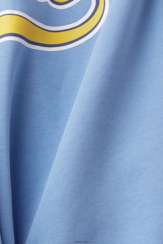 Esprit žene skraćena majica s kapuljačom s patentnim zatvaračem i logotipom na leđima svijetloplava boja lavande majice i majice s kapuljačom A48RT166