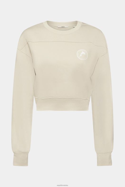 Esprit žene skraćena trenirka svijetlo taupe majice i majice s kapuljačom A48RT154