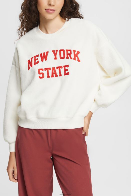 Esprit žene teddy borg pulover sveučilišni sweatshirt prljavo bijelo majice i majice s kapuljačom A48RT324