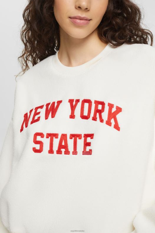 Esprit žene teddy borg pulover sveučilišni sweatshirt prljavo bijelo majice i majice s kapuljačom A48RT324