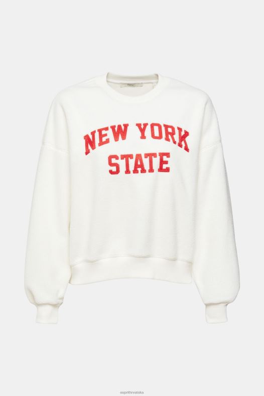 Esprit žene teddy borg pulover sveučilišni sweatshirt prljavo bijelo majice i majice s kapuljačom A48RT324