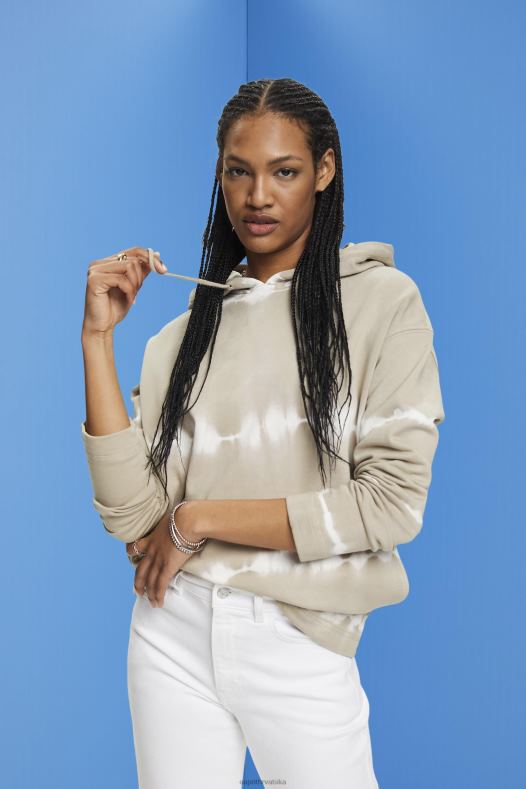 Esprit žene tie dye majica s kapuljačom prašnjavo zelena majice i majice s kapuljačom A48RT296