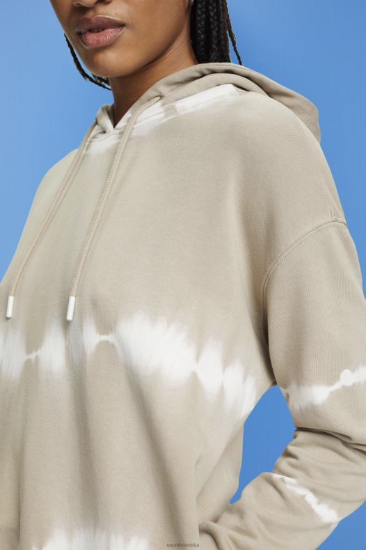 Esprit žene tie dye majica s kapuljačom prašnjavo zelena majice i majice s kapuljačom A48RT296