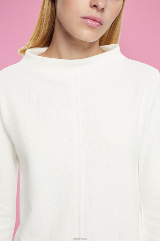 Esprit žene trenirka s podignutim ovratnikom, mješavina pamuka prljavo bijelo majice i majice s kapuljačom A48RT446