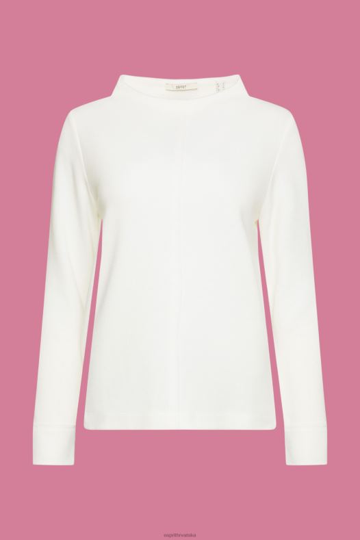 Esprit žene trenirka s podignutim ovratnikom, mješavina pamuka prljavo bijelo majice i majice s kapuljačom A48RT446