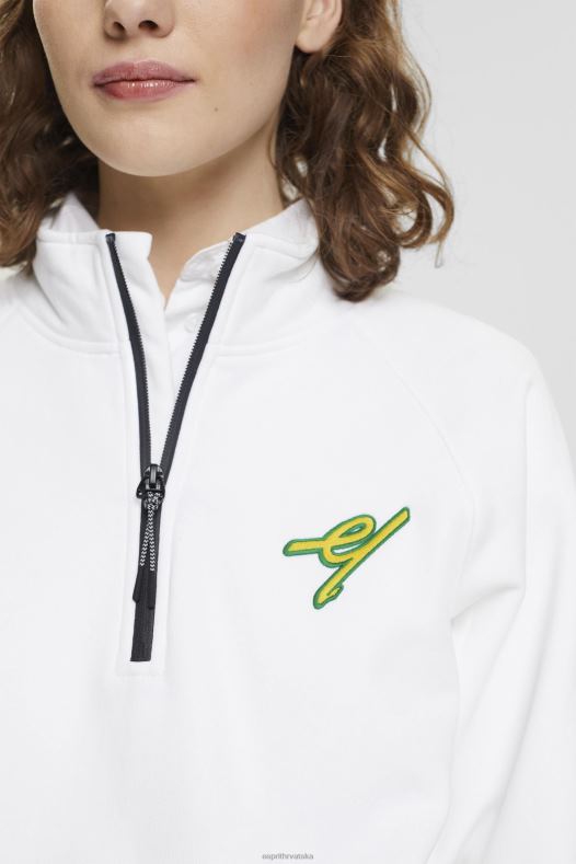 Esprit žene trenirka s poluzatvaračem bijela majice i majice s kapuljačom A48RT159