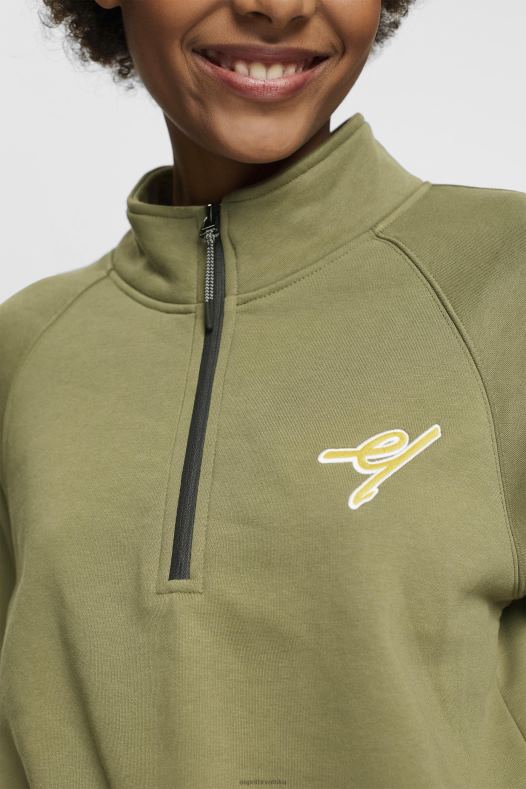 Esprit žene trenirka s poluzatvaračem maslina majice i majice s kapuljačom A48RT161
