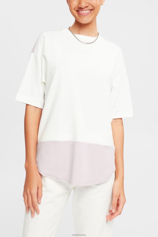 Esprit žene dvobojna majica prljavo bijelo majice kratkih rukava A48RT393