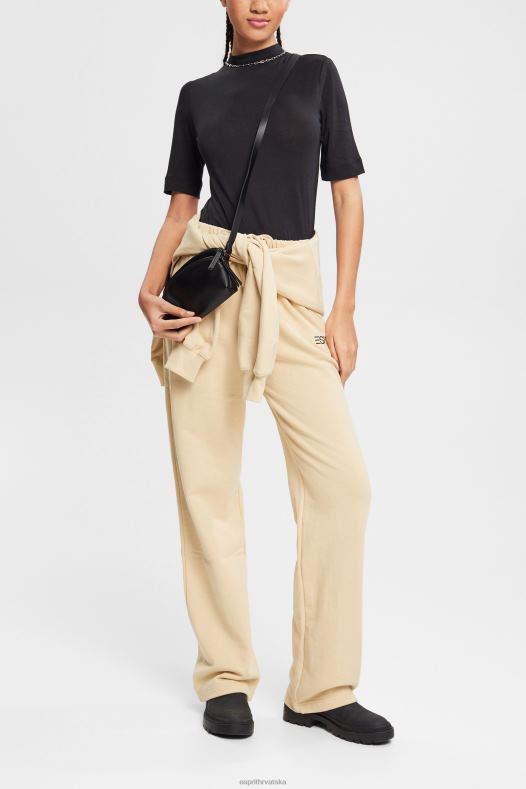 Esprit žene majica kratkih rukava s ovratnikom, tencel crno majice kratkih rukava A48RT374