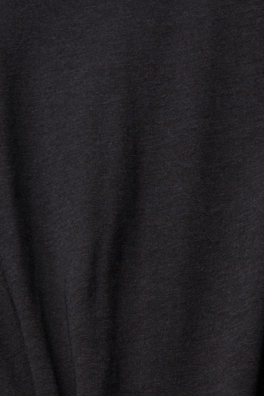 Esprit žene majica kratkih rukava s ovratnikom, tencel crno majice kratkih rukava A48RT374