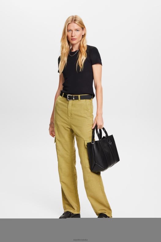 Esprit žene majica od rebrastog žerseja crno majice kratkih rukava A48RT1