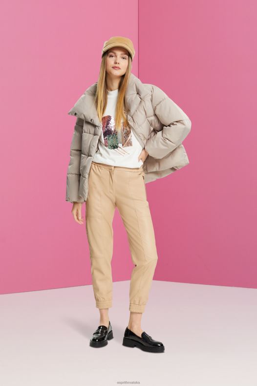 Esprit žene majica sa šljokicama, tencel prljavo bijelo majice kratkih rukava A48RT399