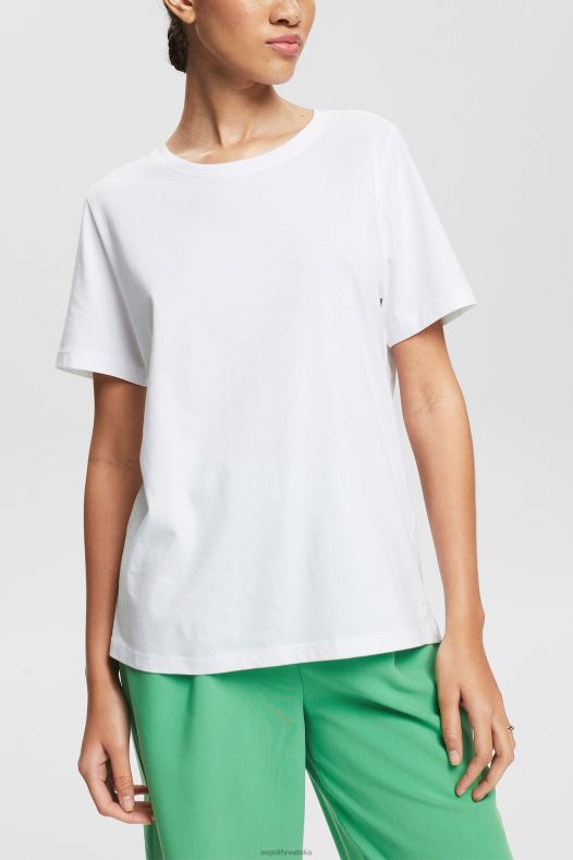 Esprit žene osnovna majica kratkih rukava od 100% organskog pamuka bijela majice kratkih rukava A48RT513