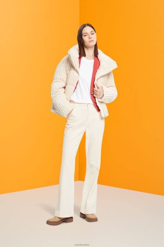 Esprit žene pamučna majica s okruglim izrezom bijela majice kratkih rukava A48RT456