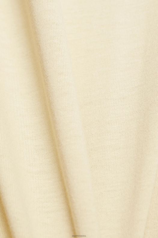 Esprit žene pamučna majica s otisnutim logom bež majice kratkih rukava A48RT143