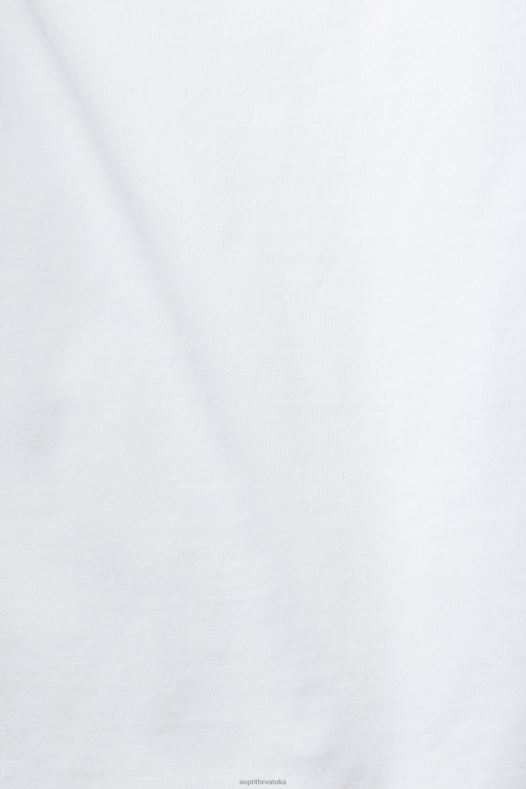 Esprit žene pamučna majica s otisnutim logom bijela majice kratkih rukava A48RT142