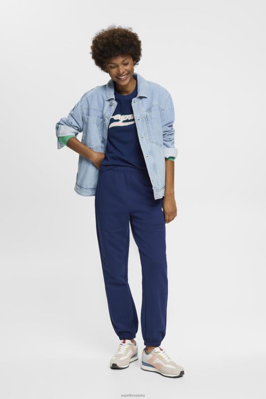 Esprit žene pamučna majica s otisnutim logom tinta majice kratkih rukava A48RT145