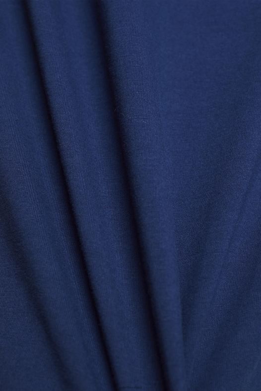 Esprit žene pamučna majica s otisnutim logom tinta majice kratkih rukava A48RT145