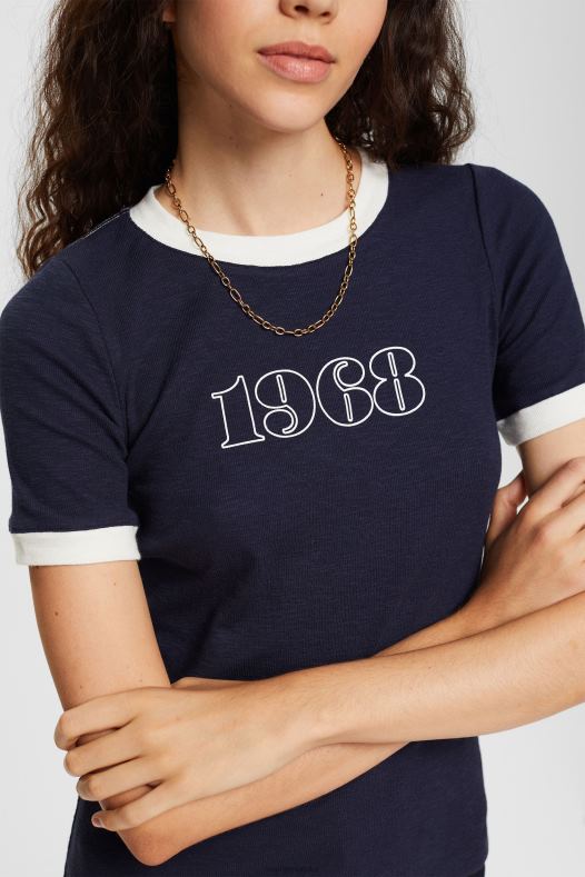 Esprit žene print majica mornarica majice kratkih rukava A48RT543