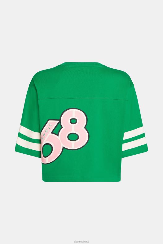 Esprit žene skraćeni logotip sveučilišta za ragbi majicu smaragdno zeleno majice kratkih rukava A48RT413