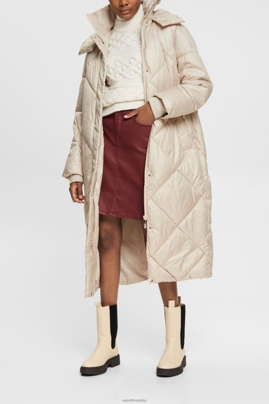 Esprit žene midi suknja s efektom kože bordo crvena suknje A48RT444