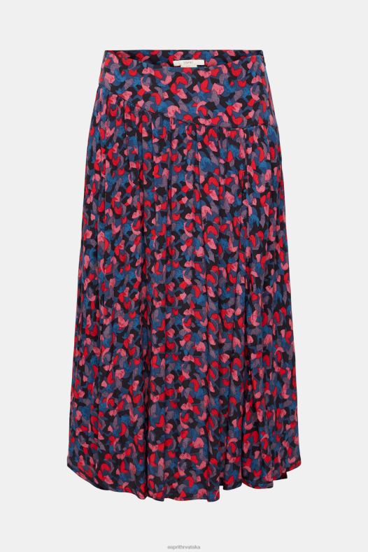 Esprit žene midi suknja s printom i naborima ružičasta suknje A48RT421