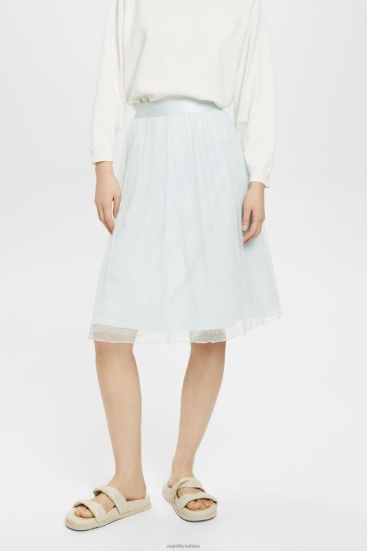 Esprit žene midi suknja sa svjetlucavim efektom svijetlo vodeno zelena suknje A48RT268