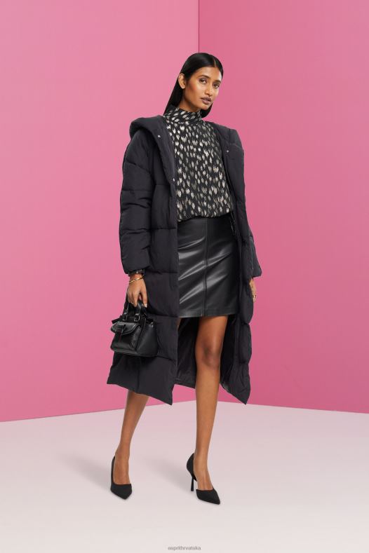 Esprit žene mini suknja od umjetne kože crno suknje A48RT400