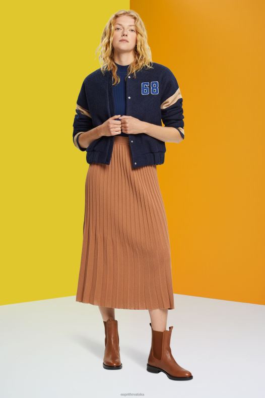 Esprit žene plisirana midi suknja smeđa suknje A48RT482