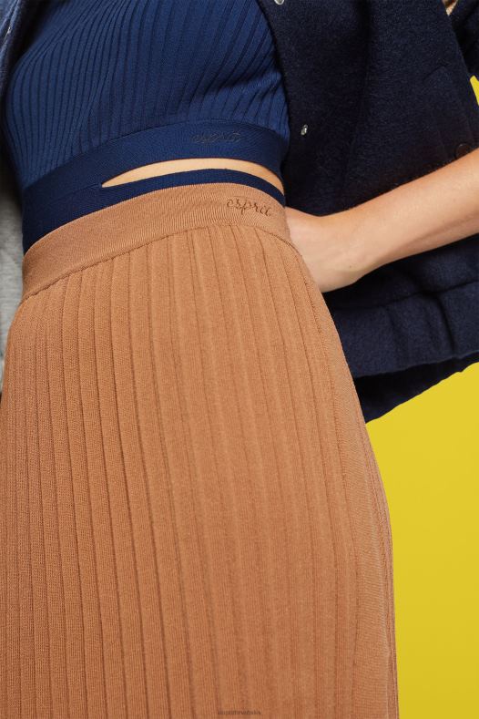 Esprit žene plisirana midi suknja smeđa suknje A48RT482