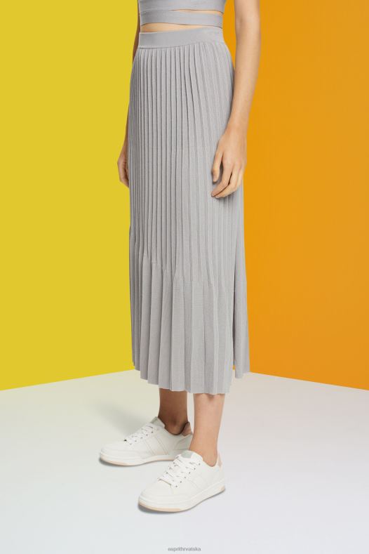 Esprit žene plisirana midi suknja srednje siva suknje A48RT481