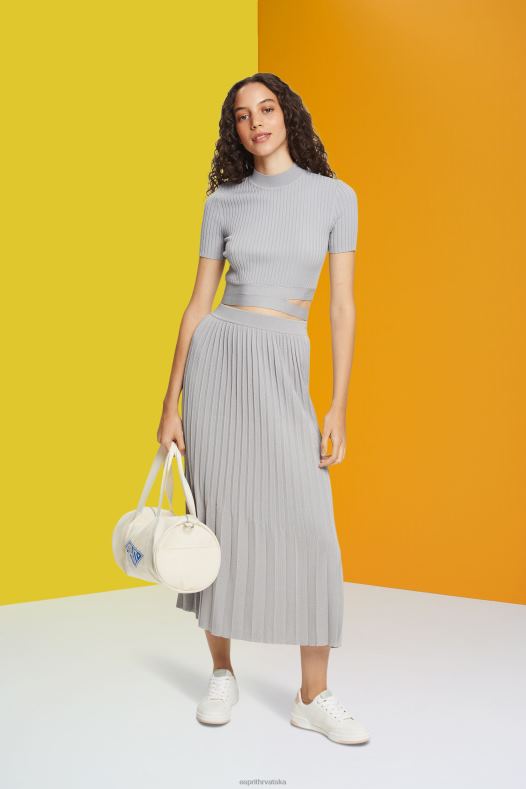 Esprit žene plisirana midi suknja srednje siva suknje A48RT481
