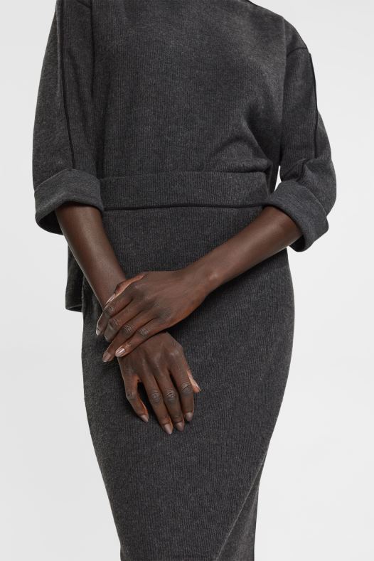 Esprit žene rebrasta pletena pencil suknja antracit suknje A48RT431